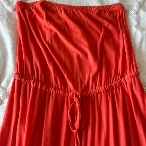 NWT Old Navy orange/maroon tube top maxi dress medium. Ombré orange/maroon - Picture 2 of 3